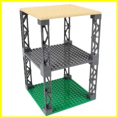 【最短発送】セット 柱8本 板3枚 柱付き 両面 16×16ポッチ 互換性 クラシック プレート ブロック 基礎板 INIBUD