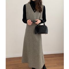 ABITOKYO VネックAラインロングジャンパースカート