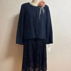 T538＊21号　新品 ジャケットワンピース　ネイビー フォーマル セットアップ スーツ