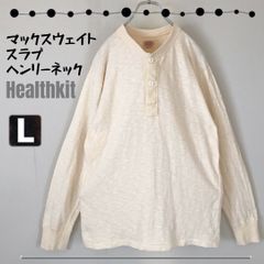 ヘルスニット/Healthkit Sportswear★ マックスウェイト【スラブ 】ヘンリーネック長袖Tシャツ/ロンT★メンズL   2407J058