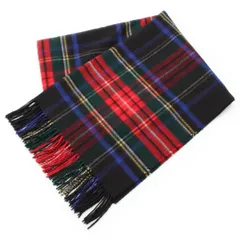 ジョンストンズ カシミヤ チェック柄 大判 マフラー ストール ショール マルチカラー【中古】