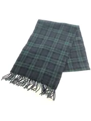 COMME des GARCONS HOMME コムデギャルソンオム 2003AW チェック柄フリンジウールマフラー グリーン×ネイビー  HL-H402のサムネイル