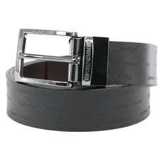 【EMPORIO ARMANI / エンポリオアルマーニ】メンズ リバーシブルベルト ブラック×ダークブラウン (Y4S426 YTU5J 88044 BLACK/DARK TAN)  24AW [新品] [訳あり]