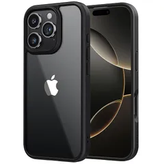 NIMASO iPhone16Pro用ケース クリア 黄変防止 耐衝撃 米軍MIL規格 SGS認証 PC背面 いPhone16Pro対応 傷つけ防止 超薄型 軽量 ワイヤレス充電対応 ストラップホール付き アイフォン16プロ対応 （6.3インチ）スマホケー 0