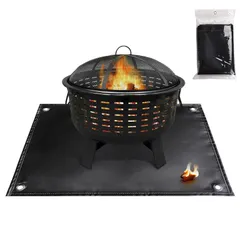 【特価セール】ybaymy 焚き火シート スパッタシート 焚き火台シート 耐火シート ウィンドスクリーン チクチクしない 大判 80×80cm