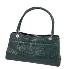 美品 クロコダイル CROCODILE バッグ クロコダイル マットクロコダイル ワニ革 ハンドバッグ 鞄 レディース グリーンのサムネイル