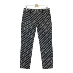 サイズ：L ST ANDREWS セントアンドリュース  ロングパンツ ラメ ストライプ ロゴ 総柄 ブラック系 [240101503730] ゴルフウェア メンズ ストスト