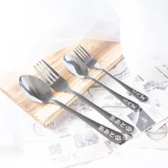 名入れ 猫 ネコ スプーン ＆ フォーク 食器 カトラリー セット ステンレス オーダーメイド 送料無料 ネコグッズ 猫グッズ 彫刻  刻印  印字 名前   大人 子供 キッズ  プレゼント ギフト 記念品 入園 入学 出産祝い 結婚祝い お誕生日 幼稚園