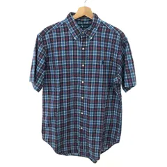 RALPH LAUREN ラルフローレン 半袖シャツ サイズ:M ボタンダウン/チェック/スモールポニー    レッド/ブルー メンズ / 241007002282