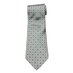 MADE IN ITALY製 dunhill 小紋柄シルクネクタイ グレー