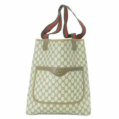 グッチ GUCCI オールドグッチ GGスプリーム シェリーライン トートバッグ 肩掛け PVC 39 02 003 ベージュ 鞄