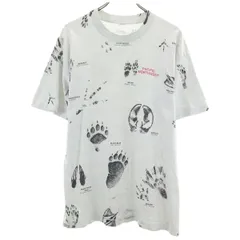 FRUIT OF THE LOOM フルーツオブザルーム 90s USA製 オールド アニマル 足跡 半袖 Tシャツ L グレー シングルステッチ メンズ 古着