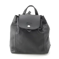 ロンシャン ル・プリアージュキュイール レザー リュック デイパック ブラック【中古】