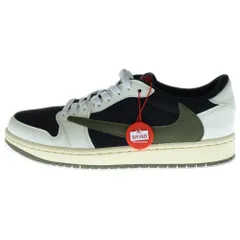 NIKE (ナイキ) ×TRAVIS SCOTT WMNS AIR JORDAN 1 LOW OG MEDIUM OLIVE トラヴィススコット ウィメンズ エアジョーダン1 ローカットスニーカー US11/28cm DZ4137-106