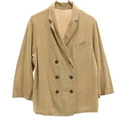 Mila Owen ミラオーウェン リネンブレンド 7分袖 ダブル テーラードジャケット 0 ベージュ レディース 古着