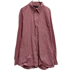 TOMMY HILFIGER 長袖 チェックシャツ XL レッド ビッグサイズ トミーヒルフィガー ポケット 古着卸 アメリカ仕入 a701-7492