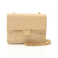 シャネル CHANEL ショルダーバッグ ミニマトラッセ20 A01163 ベージュ ラムスキン（羊革） ミニマトラッセ チェーンショルダー レディース Used B