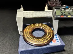 仏教美術　古銅鍍金　絡子環　円環　置物　縁起物　唐木台座付　C　R9219 仏教美術 古銅鍍金 絡子環 環 置物 縁起物 唐木台座付 C R9219