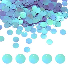 uxcell 1250PCS フラットラウンドシーケンス、10mm/0.4インチ 大型シーケンス クラフト用レジングラデーションABライトパープル ルーズシーケンスパ イレット シングルホール付き DIYクラフト、裁縫、刺繍、衣類用