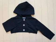 ファミリア familiar アウトレット 子供服 女の子 90cm ベビー服 薄手 フード付き カーディガン 黒 メッシュ 透かし 春 夏 ★4 トップス ガールズ キッズ ベビー 【中古】 ユーズド リサイクル 古着 子ども服 こども