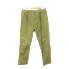 ザラ ZARA パンツ コットン テーパード タック アースカラー 40 L 緑 グリーン カーキ /AH9