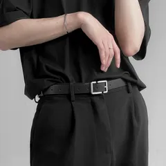 メンズ PUレザー ナローベルト 韓国 ファッションアイテム  n166