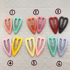 ハート パッチンピン スリーピン 2個 A