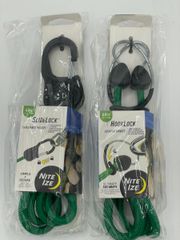 ナイトアイズ(NITEIZE) スライドロックバンジー 48インチ グリーン BSL48-17-R3・フックロックバンジー(日本正規品)セット品　No.65
