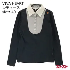 VIVA HEART ビバハート 長袖ポロシャツ ブラック系 40 [240001844351]#