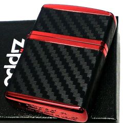 ZIPPO アーマー カーボン ジッポ ライター イオンレッドコーティング 4面連続加工 かっこいい ブラック シンプル 黒 赤 おしゃれ メンズ ギフト プレゼント
