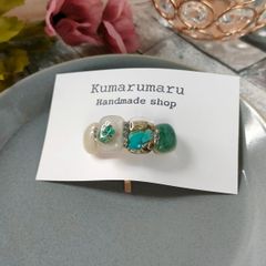 レジン　ポニーフック　ターコイズ