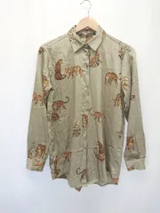 ◇ Θ ZARA ザラ 豹 長袖 シャツ サイズXS カーキ レディース E  【1506180007437】