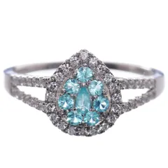 指輪 レディース リング パライバトルマリン プラチナ ダイヤモンド Pt950 刻印入り 鑑別書付き 日本製【人気アイテム】【アクセサリーマート/メルカリShops店】