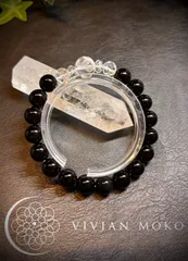 SALE‼️✨️💎【守り神・金運アップや開運、繁栄を願う】天然石  オニキス・水晶白蛇・カット水晶  デザインブレスレット     レディース＆メンズ         B251