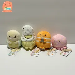 すみっコぐらし　すみっこ　てのりぬいぐるみ　うみっコ　うみがめ　チンアナゴ（たぴおか）　くまのみ　くらげ　【4点セット】