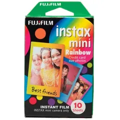 instax 富士フイルム(FUJIFILM) インスタントカメラ チェキ用フィルム 10枚入 絵柄 (レインボー) INSTAX MINI RAINBOW WW1