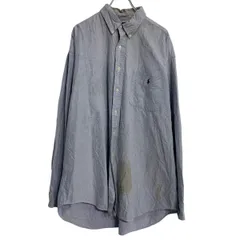 Ralph Lauren 長袖 無地シャツ XL ライトブルー ラルフローレン ボタンダウン ビッグサイズ ポニー刺繍 古着卸 アメリカ仕入 a703-5119