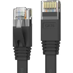 【在庫セール】RJ45 イーサネットケーブル やわらか CAT6準拠 lanケーブル 高速 スリム カテゴリ-6 フラットLANケーブル CAT6 ブラック 15m LANケーブル Senetem