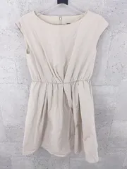◇ TALBOTS タルボット ノースリーブ 膝丈 ワンピース サイズ2 ベージュ レディース  【1000027751823】