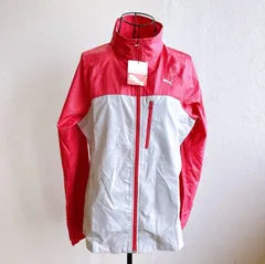 美品✨ プーマ PUMA ナイロンジャケット アウター トラックジャケット ジャージ ブルゾン アウター 大きめ ピンク ブランドロゴ 刺繍 ハイネック メッシュ