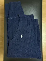 ポロ Ralph Lauren(ラルフローレン) ネイビー Vネック ニット XL
