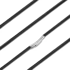 【在庫処分】[ChainsHouse] レディース ネックレス メンズ チェーンのみ 黒 紐ネックレス 金属アレルギー対応 アクセサリー