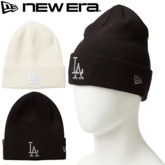 新品 NEWERA ニューエラ 正規品 ロサンゼルス ドジャース LA MLB ロゴ トナルカラー ニット帽 ニットキャップ 帽子 CAP キャップ 刺繍 レディース メンズ  フリーサイズ 白 オフホワイト 黒 ブラック 14670044 14670045