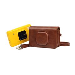 【在庫処分】ショルダーストラップ付き C210カメラケース C210チェキケース C210ケース カメラ保護ケース ボタン操作でき C210ケースコダック（Kodak）インスタントカメラプリンター プリントでき PUレザー Rieibi ブラウン