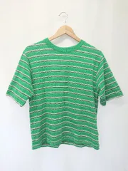◇ Θ φ niko and … ニコアンド ボーダー柄 半袖 Tシャツ カットソー サイズM グリーン レディース E  【1503040002762】