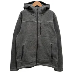 美品 ノースフェイス フリースパーカー Lサイズ グレー フリース フード付き THE NORTH FACE 裏側ボア グレー ワンポイント ロゴ 刺繍 ホログラム 古着 E2030