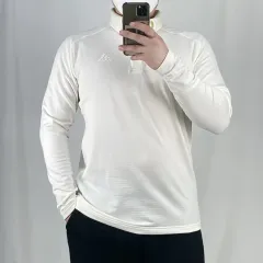 adidas(アディダス) ブラッシュド ワッフル 機能性 白 長袖 ポロTシャツ 2XL 250423