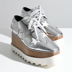 STELLA McCARTNEY ステラ マッカートニー シューズ エリス プラットフォーム 靴 363998W0ZR5 スター 星 メタリック 厚底 レディース シルバー スニーカー レースアップ