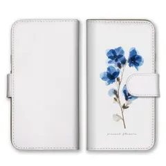 HUAWEI nova lite3 plus + ケース 手帳型 ファーウェイ ノバライト3 プラス スマホケース 携帯ケース 花 押し花 (プリント) ドライフラワー パンジー すみれ 韓国 春 おしゃれ シンプル ホワイト 白 スマホカバー カラー02