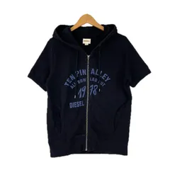 DIESEL ディーゼル 半袖 プリントパーカー sizeS/ブラック